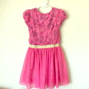 Girls 6X Hello Kitty pink and gold sparkly dress